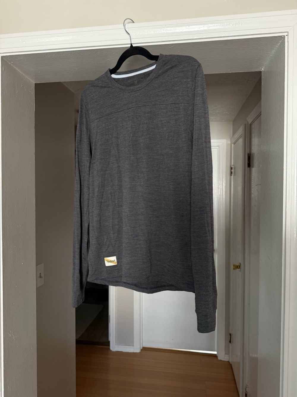 Tracksmith Harrier Merino wool Long Sleeve in Dark Gray